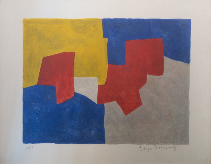 Poliakoff-bleue-grise-rouge-jaune-Galerie-Jeanne-Munich