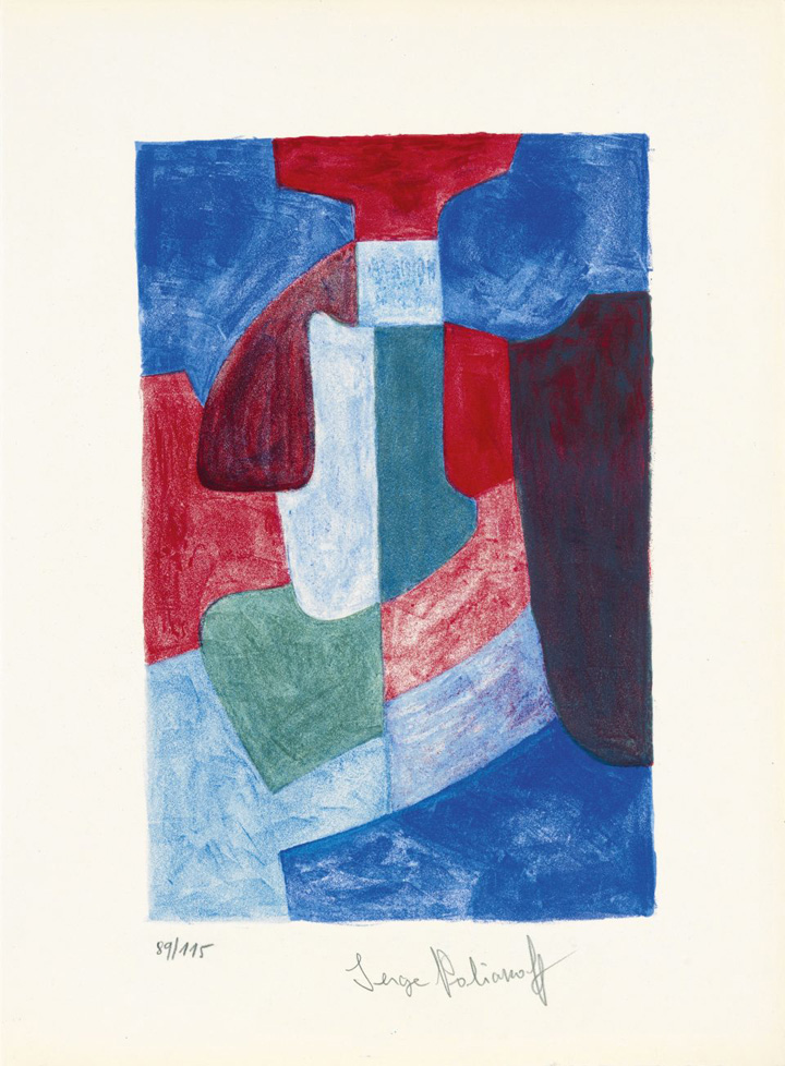 Serge-Poliakoff-composition-bleue-verte-rouge-1969-Galerie-Jeanne-Muenchen